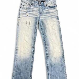 Affliction Blake Distressed Light Wash Denim Jeans Mens Size 32 Long Grunge Y2K